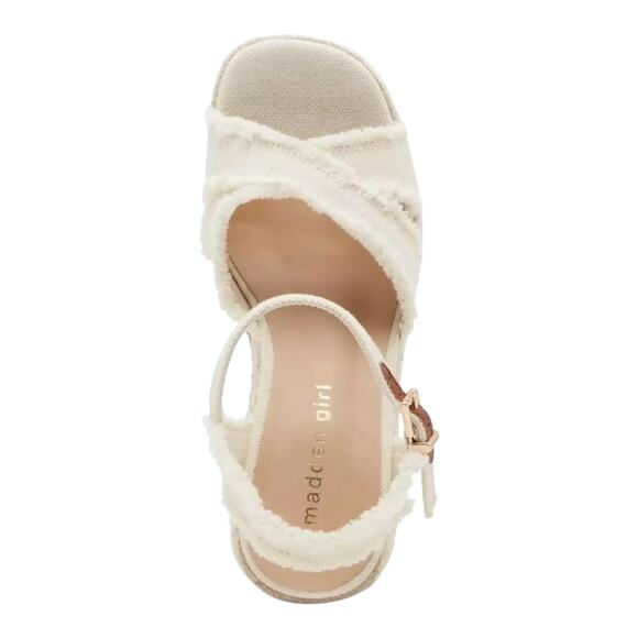 Madden Girl Women's Carlotta Platform Espadrille Wedge Sandals Cream Size 7 1/2 - Picture 3 of 3